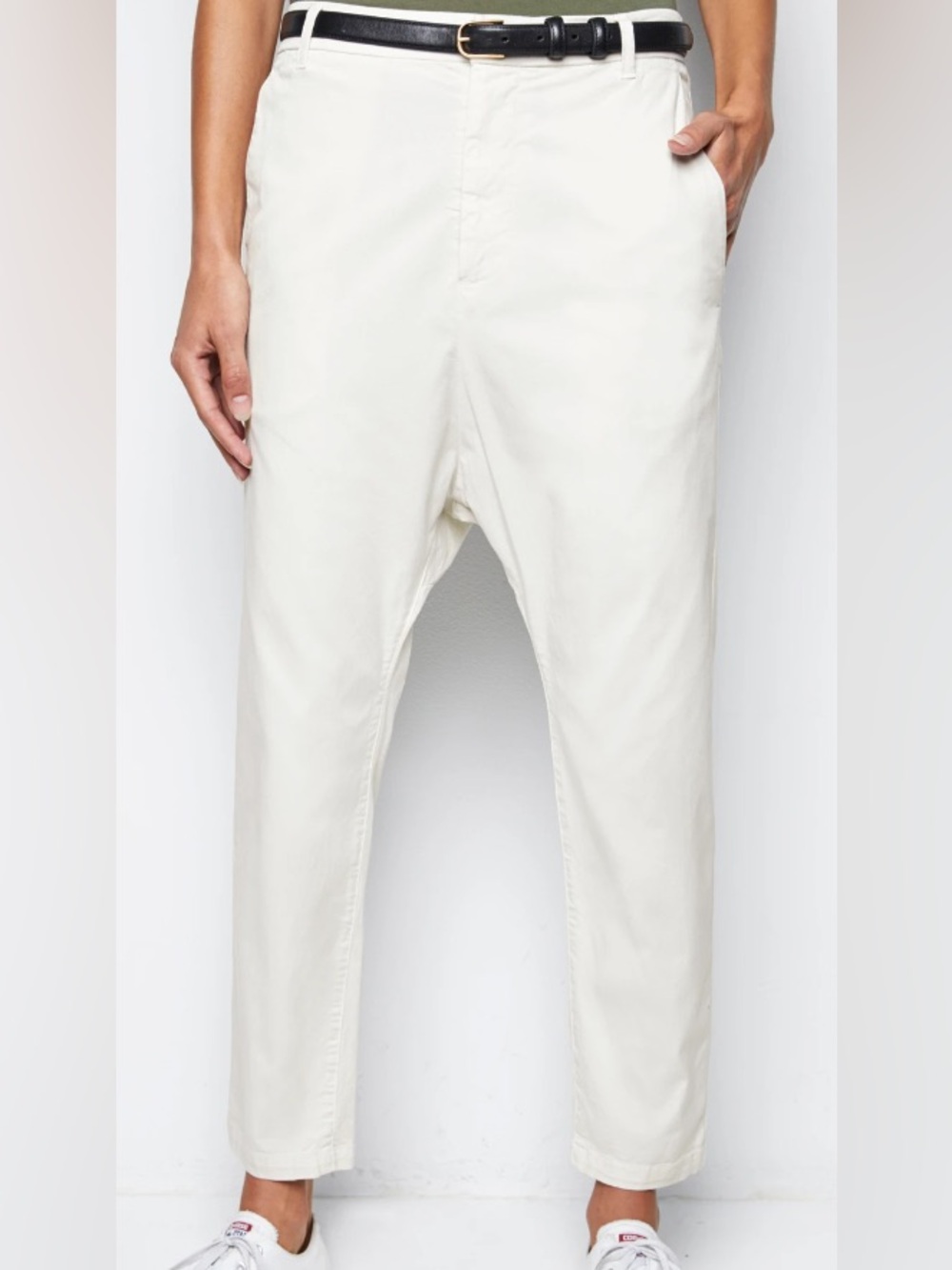 NWT Nili Lotan - Paris Cotton-Blend Twill Trousers - Neutrals Sz 00 /XXS - Picture 2 of 11